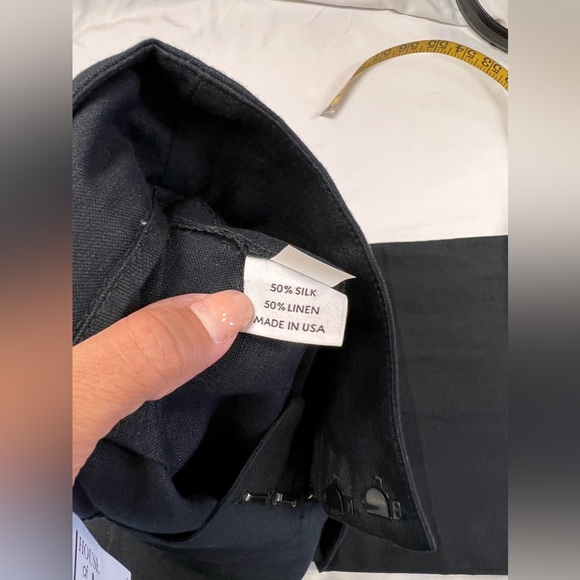 Catherinegee NWT Silk Linen Blend Culotes in Black Size 2 - Picture 7 of 11